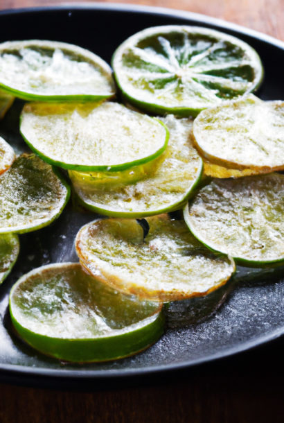 Citrons verts confits au sucre